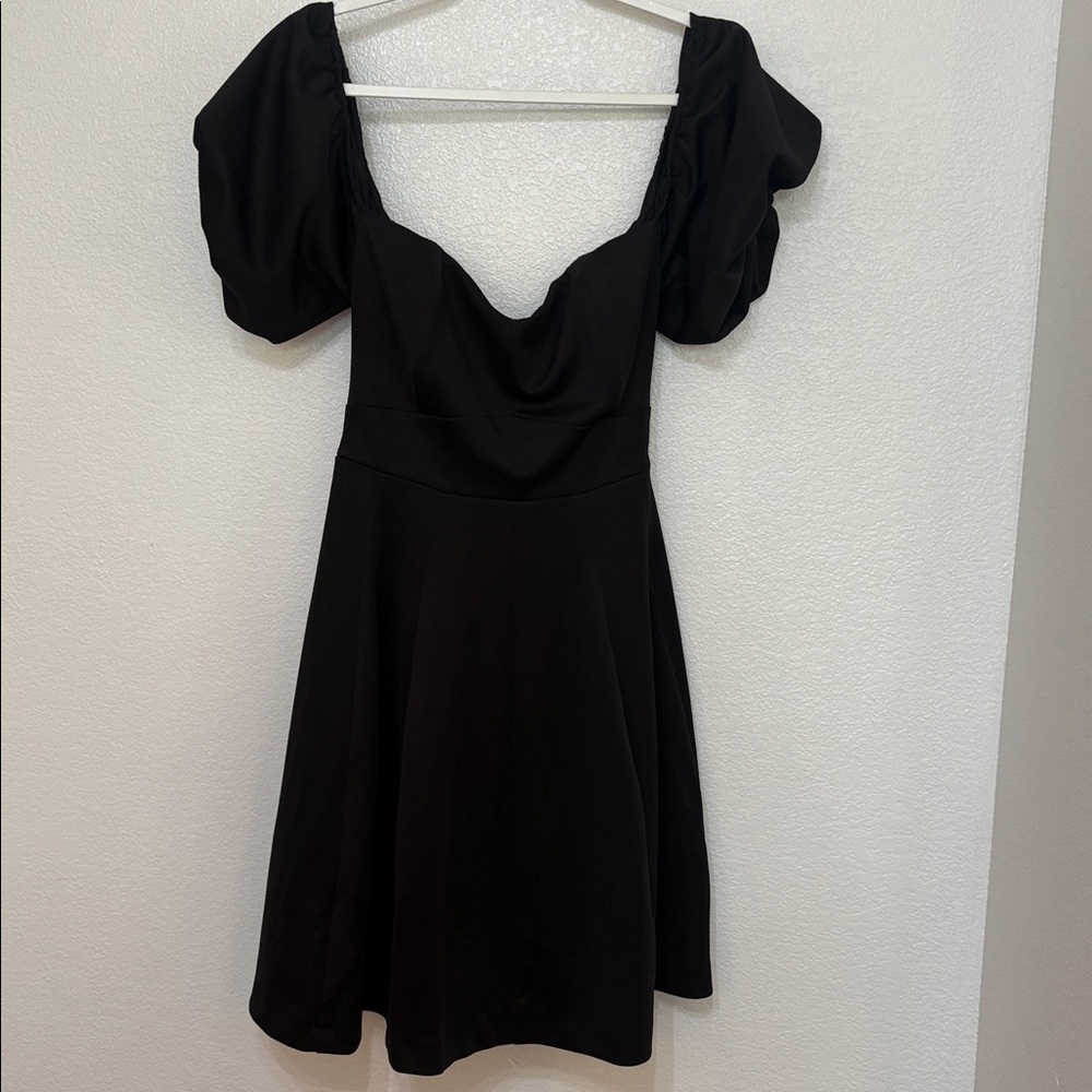 Belle Badgley Mishka Puff Sleeve Cocktail Dress- Size 12 - Picture 3 of 10